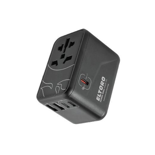 Picture of Eltoro 65W Travel Bull Adapter PD GaN Tech USB-A 2 Ports/USB-C 3 Ports - Black