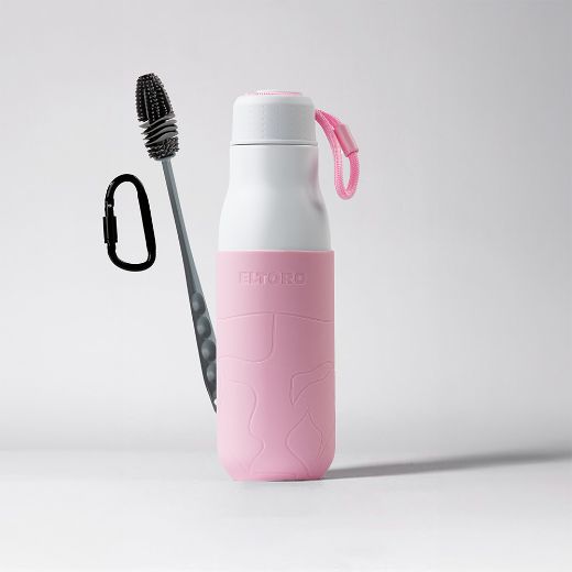 Picture of Eltoro Stainless Steel Bottle 500ml White with Pink Sleeve - White/Pink