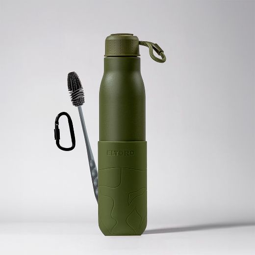 Picture of Eltoro Stainless Steel Bottle 750ml Olive with Olive Sleeve - Olive