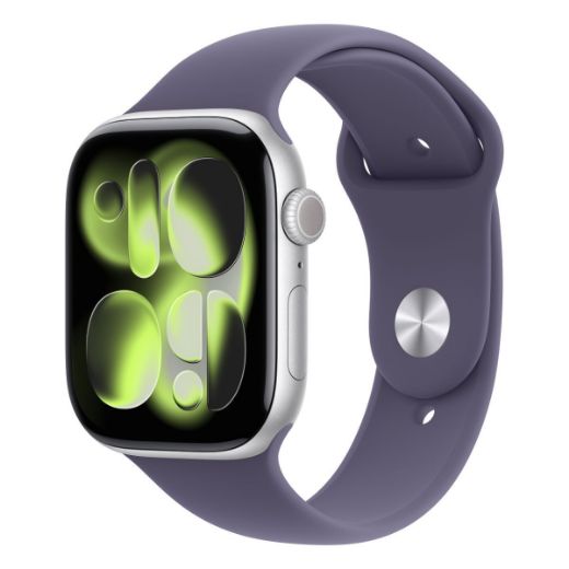 Picture of Apple Watch S11 GPS 46mm Silver Aluminium Case with Sport Band M/L - Purple Fog
